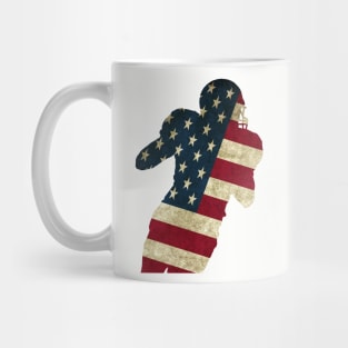 American Flag Gridiron Player Mug